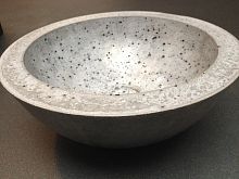 Countertop washbasin UHPChigh-performance concreteroundcontemporary