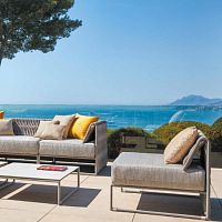 Contemporary fireside chair KALIFE Sunbrella®aluminumpolyester