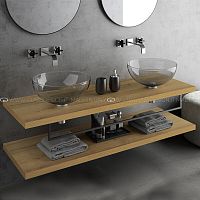 Double vanity top Halleyoakwith towel rack