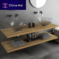 Double vanity top Halleyoakwith towel rack