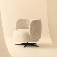 Contemporary armchair MIKIfabricleatherbeige