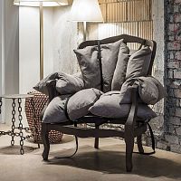 Original design armchair 7PILLOWSfabricbeechwith removable cushion