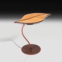 Original design pedestal table FENICEwoodenpainted metal basecentral base