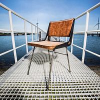 Industrial style chair SL-058indoorleathersteel base