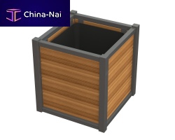 Wooden planter LIVINGSTONrecycled plasticpowder-coated steelsquare