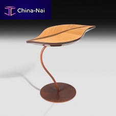 Original design pedestal table FENICEwoodenpainted metal basecentral base
