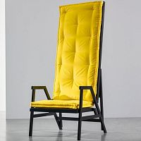 Contemporary armchair POLETfabrichigh backwith reclining back