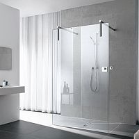 Fixed shower screen XScornerfor alcovestempered glass