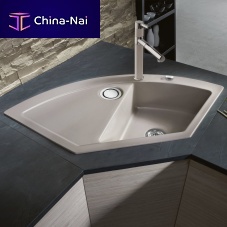 Single-bowl kitchen sink Mera Eckwith drainboardceramicovermount