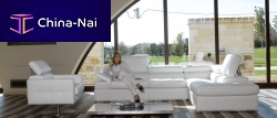 Contemporary armchair BOLTONleatherrecliningcentral base