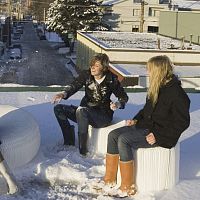 Contemporary stool MOLO SOFTSEATINGtextilepaperpolyethylene base