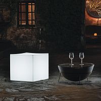 Contemporary stool CUBElow-density polyethylene (LDPE)polyethylene baseilluminated