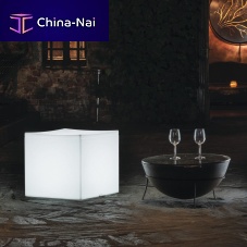 Contemporary stool CUBElow-density polyethylene (LDPE)polyethylene baseilluminated