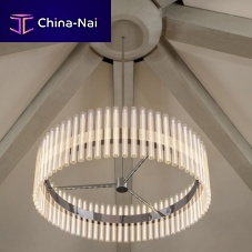 Contemporary chandelier AURORA RINGglasspolished stainless steeltubular