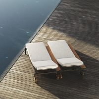 Contemporary sun lounger CASILDAwaterproof fabricirokostainless steel