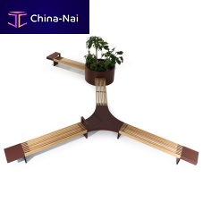 Contemporary public bench Framewoodenmetalwith backrest