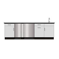 Outdoor kitchen Oasiscontemporarystainless steelisland