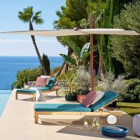 Contemporary sun lounger Lie Outfabricteakstainless steel