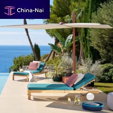 Contemporary sun lounger Lie Outfabricteakstainless steel