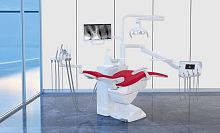 Dental treatment unit with chair S280TRC with adjustable headrestwith hygiene systemwith monitor