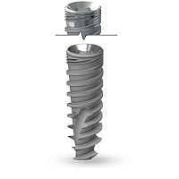Conical dental implant Tuff seriestitaniuminternal hexagonself-tapping