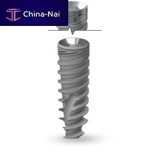 Conical dental implant Tuff seriestitaniuminternal hexagonself-tapping