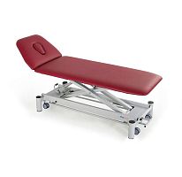 Electric massage table GIOVE2 hydraulicon casterswith adjustable height backrest