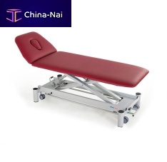 Electric massage table GIOVE2 hydraulicon casterswith adjustable height backrest
