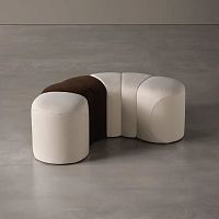 Contemporary pouf BACOleatherfabricother shapes