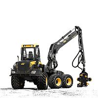 Rubber-tired forestry harvester Beaveraerial crane