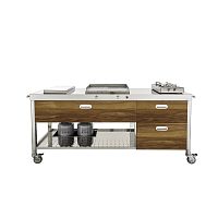 Outdoor kitchen OUT190-C120+C60/1contemporaryteakstainless steel