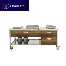 Outdoor kitchen OUT190-C120+C60/1contemporaryteakstainless steel