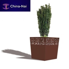 Steel planter HANABAsquarecontemporaryfor public space
