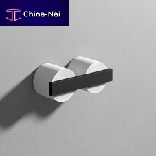 Wall-mounted toilet paper dispenser STONEmetaldouble rollblack