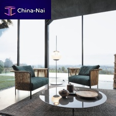 Traditional armchair ALTONfabricleatherrope
