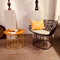 Contemporary lounge chair CIRCOsteelblackyellow