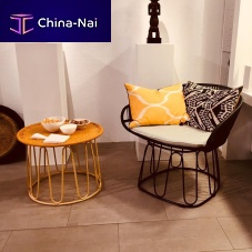 Contemporary lounge chair CIRCOsteelblackyellow