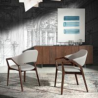 Contemporary chair 4068indoorsynthetic leatherash base