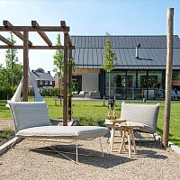 Contemporary sun lounger Earl fabricsteelUV-resistant