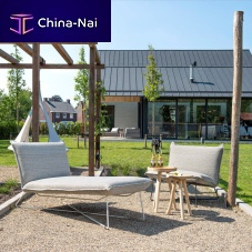 Contemporary sun lounger Earl fabricsteelUV-resistant