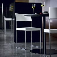 Contemporary chair CUBA+CUBOindoorleatherlacquered wood