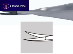 Ophthalmic surgery scissors 40109Abladefor humanscurved