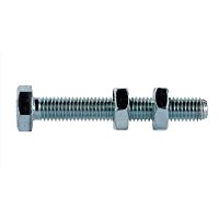 Stud with hexagonal head 10 seriesthreadedsteelwith 2 nuts