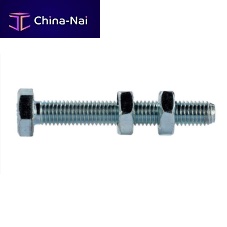Stud with hexagonal head 10 seriesthreadedsteelwith 2 nuts