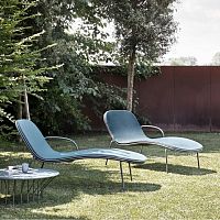 Contemporary sun lounger SUNSHINEfabricpainted metalcommercial