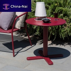 Contemporary side table Darwinsheet steelsteel baseround