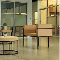 Contemporary armchair LISBON corkaluminumsteel