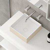 Countertop washbasin SQUARESolid Surfacewithout holewithout overflow