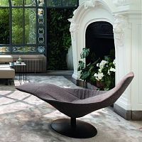 Minimalist design chaise longue ICARUS LOUNGEfabricleatherbeech