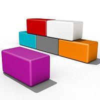 Contemporary ottoman BRICKpolyesterindoorcommercial